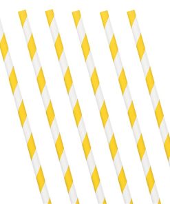 Yellow Stripe Paper Straws