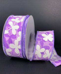 Lavender Clover Floral Ribbon – 1.5″ x 10 yards