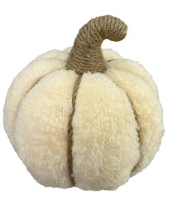 Cream & Jute Fur Pumpkin  – 7″