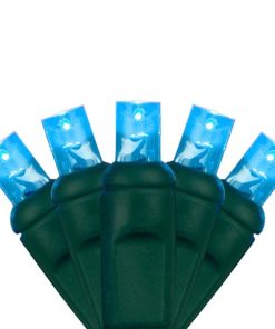 50 LED 5MM 6″ Spacing – Green Wire, Teal