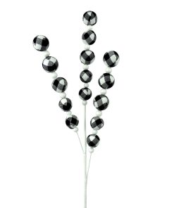Blk/Wht Buffalo Plaid Ball Spray – 32″