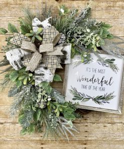 Winter Pine & Sign Grapevine Wreath – Free Tutorial & Supply List