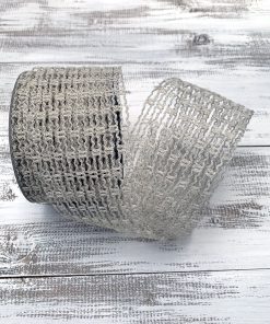 Ivory Expandable Netting Ribbon – 2.5″ x 10 yards