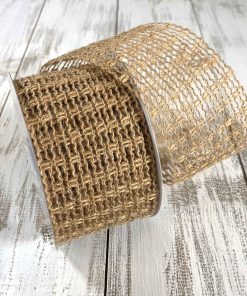 Jute Expandable Netting Ribbon – 2.5″ x 10 yards