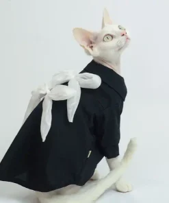 White Bow T-shirt for Cat